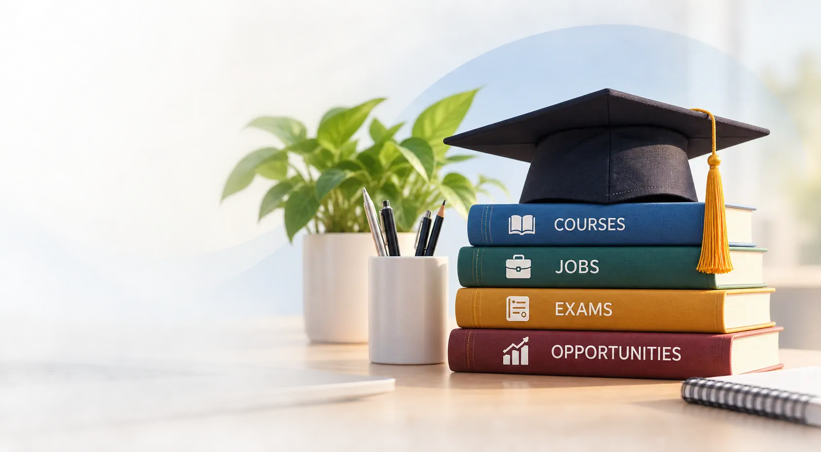 Career paths and graduation illustration